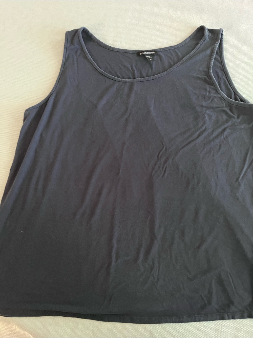Eileen Fisher Blue Scoop Neck Sleeveless Tank Size XL